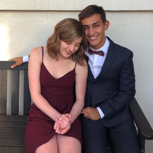 Tim and Keilynn dressed up for their first date.